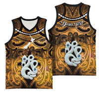 Personalised Maori Matariki Manaia Kowhai Basketball Jersey Maori Kowhaiwhai Pattern Galaxy LT01 - Polynesian Pride