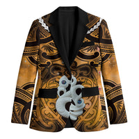 Personalised Maori Matariki Manaia Kowhai Blazer Maori Kowhaiwhai Pattern Galaxy LT01 Unisex Yellow - Polynesian Pride
