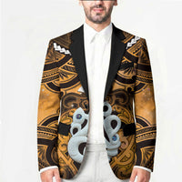 Personalised Maori Matariki Manaia Kowhai Blazer Maori Kowhaiwhai Pattern Galaxy LT01 - Polynesian Pride