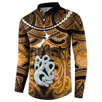 Personalised Maori Matariki Manaia Kowhai Button Sweatshirt Maori Kowhaiwhai Pattern Galaxy LT01 - Polynesian Pride