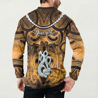 Personalised Maori Matariki Manaia Kowhai Button Sweatshirt Maori Kowhaiwhai Pattern Galaxy LT01 - Polynesian Pride