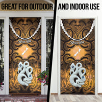 Personalised Maori Matariki Manaia Kowhai Door Cover Maori Kowhaiwhai Pattern Galaxy LT01 - Polynesian Pride