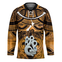 Personalised Maori Matariki Manaia Kowhai Hockey Jersey Maori Kowhaiwhai Pattern Galaxy LT01 Unisex Yellow - Polynesian Pride