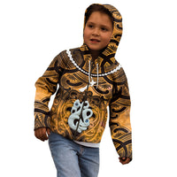Personalised Maori Matariki Manaia Kowhai Kid Hoodie Maori Kowhaiwhai Pattern Galaxy LT01 - Polynesian Pride