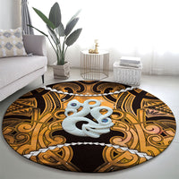 Maori Matariki Manaia Kowhai Round Carpet Maori Kowhaiwhai Pattern Galaxy LT01 - Polynesian Pride