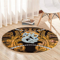 Maori Matariki Manaia Kowhai Round Carpet Maori Kowhaiwhai Pattern Galaxy LT01 - Polynesian Pride