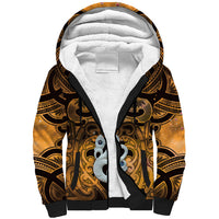 Personalised Maori Matariki Manaia Kowhai Sherpa Hoodie Maori Kowhaiwhai Pattern Galaxy