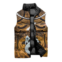 Personalised Maori Matariki Manaia Kowhai Sleeveless Puffer Jacket Maori Kowhaiwhai Pattern Galaxy LT01 - Polynesian Pride