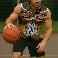 Personalised Maori Matariki Manaia Kowhai Sleeveless Zip Hoodie Maori Kowhaiwhai Pattern Galaxy LT01 - Polynesian Pride