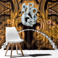 Maori Matariki Manaia Kowhai Window Curtain Maori Kowhaiwhai Pattern Galaxy LT01 - Polynesian Pride