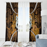 Maori Matariki Manaia Kowhai Window Curtain Maori Kowhaiwhai Pattern Galaxy LT01 - Polynesian Pride