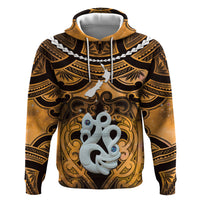 Personalised Maori Matariki Manaia Kowhai Zip Hoodie Maori Kowhaiwhai Pattern Galaxy LT01 Pullover Hoodie Yellow - Polynesian Pride