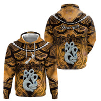 Personalised Maori Matariki Manaia Kowhai Zip Hoodie Maori Kowhaiwhai Pattern Galaxy LT01 - Polynesian Pride