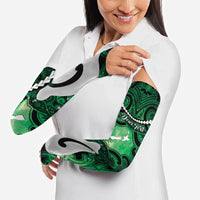 Personalised Maori Matariki Hei Matau Kakariki Arm Sleeves Maori Kowhaiwhai Pattern Galaxy LT01 - Polynesian Pride