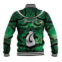 Personalised Maori Matariki Hei Matau Kakariki Baseball Jacket Maori Kowhaiwhai Pattern Galaxy LT01 - Polynesian Pride
