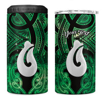 Personalised Maori Matariki Hei Matau Kakariki 4 in 1 Can Cooler Tumbler Maori Kowhaiwhai Pattern Galaxy LT01 One Size: 16 oz Green - Polynesian Pride