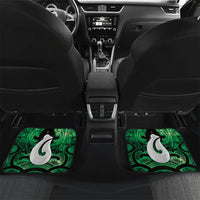 Personalised Maori Matariki Hei Matau Kakariki Car Mats Maori Kowhaiwhai Pattern Galaxy LT01 Set 2pcs - Back Green - Polynesian Pride