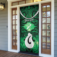 Personalised Maori Matariki Hei Matau Kakariki Door Cover Maori Kowhaiwhai Pattern Galaxy LT01 - Polynesian Pride