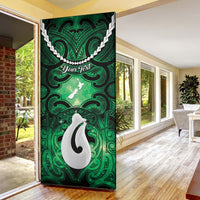 Personalised Maori Matariki Hei Matau Kakariki Door Cover Maori Kowhaiwhai Pattern Galaxy LT01 - Polynesian Pride