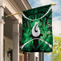 Maori Matariki Hei Matau Kakariki Garden Flag Maori Kowhaiwhai Pattern Galaxy LT01 House Flag Green - Polynesian Pride