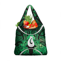Maori Matariki Hei Matau Kakariki Grocery Bag Maori Kowhaiwhai Pattern Galaxy LT01 1-pack One Size Green - Polynesian Pride
