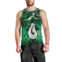 Personalised Maori Matariki Hei Matau Kakariki Men Tank Top Maori Kowhaiwhai Pattern Galaxy LT01 - Polynesian Pride