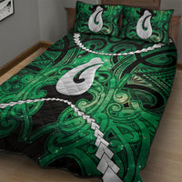 Maori Matariki Hei Matau Kakariki Quilt Bed Set Maori Kowhaiwhai Pattern Galaxy LT01 - Polynesian Pride