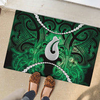 Maori Matariki Hei Matau Kakariki Rubber Doormat Maori Kowhaiwhai Pattern Galaxy LT01 - Polynesian Pride