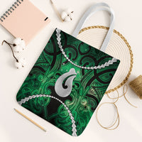 Maori Matariki Hei Matau Kakariki Tote Bag Maori Kowhaiwhai Pattern Galaxy LT01 White Strap One Size Green - Polynesian Pride