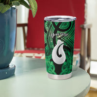 Personalised Maori Matariki Hei Matau Kakariki Tumbler Cup Maori Kowhaiwhai Pattern Galaxy LT01 - Polynesian Pride