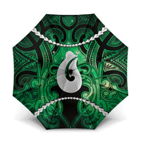Maori Matariki Hei Matau Kakariki Umbrella Maori Kowhaiwhai Pattern Galaxy LT01 One Size Folded 11.42 inch Opened Diameter 37.4 inch Green - Polynesian Pride