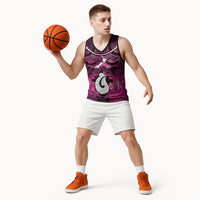 Personalised Maori Matariki Hei Matau Mawhero Basketball Jersey Maori Kowhaiwhai Pattern Galaxy LT01 - Polynesian Pride
