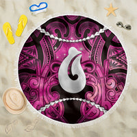 Maori Matariki Hei Matau Mawhero Beach Blanket Maori Kowhaiwhai Pattern Galaxy LT01 One Size 150cm Pink - Polynesian Pride