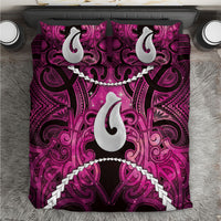 Maori Matariki Hei Matau Mawhero Bedding Set Maori Kowhaiwhai Pattern Galaxy LT01 Pink - Polynesian Pride