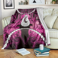 Maori Matariki Hei Matau Mawhero Blanket Maori Kowhaiwhai Pattern Galaxy LT01 Pink - Polynesian Pride