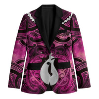 Personalised Maori Matariki Hei Matau Mawhero Blazer Maori Kowhaiwhai Pattern Galaxy LT01 Unisex Pink - Polynesian Pride