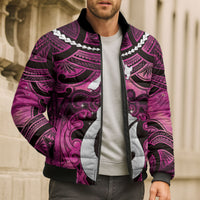 Personalised Maori Matariki Hei Matau Mawhero Bomber Puffer Jacket Maori Kowhaiwhai Pattern Galaxy LT01 - Polynesian Pride