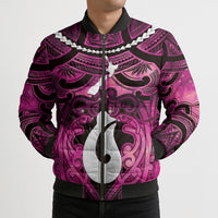 Personalised Maori Matariki Hei Matau Mawhero Bomber Puffer Jacket Maori Kowhaiwhai Pattern Galaxy LT01 - Polynesian Pride