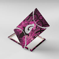 Maori Matariki Hei Matau Mawhero Canvas Wall Art Maori Kowhaiwhai Pattern Galaxy LT01 With Frame Pink - Polynesian Pride