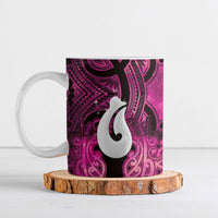 Personalised Maori Matariki Hei Matau Mawhero Ceramic Mug Maori Kowhaiwhai Pattern Galaxy LT01 Pink - Polynesian Pride