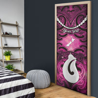Personalised Maori Matariki Hei Matau Mawhero Door Cover Maori Kowhaiwhai Pattern Galaxy LT01 - Polynesian Pride