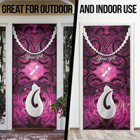 Personalised Maori Matariki Hei Matau Mawhero Door Cover Maori Kowhaiwhai Pattern Galaxy LT01 - Polynesian Pride