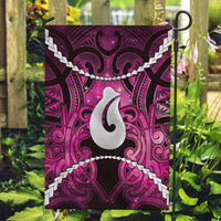 Maori Matariki Hei Matau Mawhero Garden Flag Maori Kowhaiwhai Pattern Galaxy LT01 Garden Flag Pink - Polynesian Pride