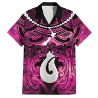 Personalised Maori Matariki Hei Matau Mawhero Hawaiian Shirt Maori Kowhaiwhai Pattern Galaxy LT01 Pink - Polynesian Pride