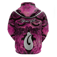 Personalised Maori Matariki Hei Matau Mawhero Hoodie Maori Kowhaiwhai Pattern Galaxy LT01 - Polynesian Pride