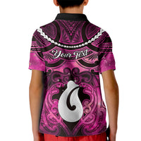 Personalised Maori Matariki Hei Matau Mawhero Kid Polo Shirt Maori Kowhaiwhai Pattern Galaxy LT01 - Polynesian Pride