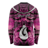 Personalised Maori Matariki Hei Matau Mawhero Long Sleeve Shirt Maori Kowhaiwhai Pattern Galaxy LT01 - Polynesian Pride