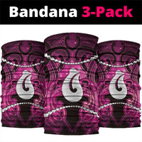Maori Matariki Hei Matau Mawhero Neck Gaiter Maori Kowhaiwhai Pattern Galaxy LT01 package One Size: 25*50cm Pink - Polynesian Pride