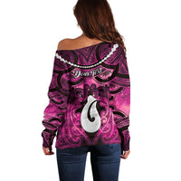 Personalised Maori Matariki Hei Matau Mawhero Off Shoulder Sweater Maori Kowhaiwhai Pattern Galaxy LT01 - Polynesian Pride
