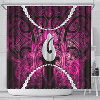 Maori Matariki Hei Matau Mawhero Shower Curtain Maori Kowhaiwhai Pattern Galaxy LT01 - Polynesian Pride